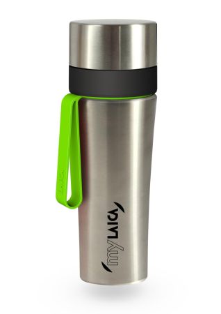 Filtrarea apei - Sticlă filtrantă Sport myLaica, Inox, 0,55 litri, portabilă, Verde, filtru Fast Disk