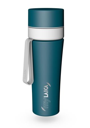 Filtrarea apei - Sticlă filtrantă Sport myLaica, Inox, 0,55 litri, portabilă, Verde, filtru Fast Disk