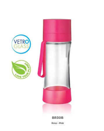 Sticlă filtrantă Sport myLaica, Sticlă, 0,50 litri, portabilă, Roz [2]