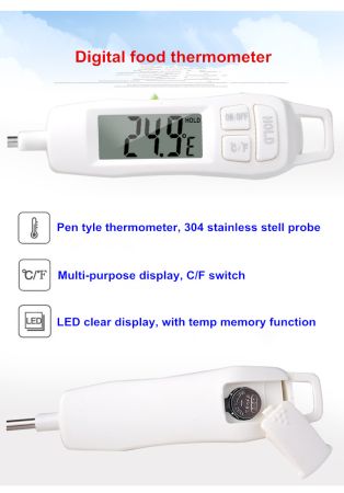 Termometru cu sonda penetranta Katter KR40, pentru bucatarie, alb, 14 cm [2]