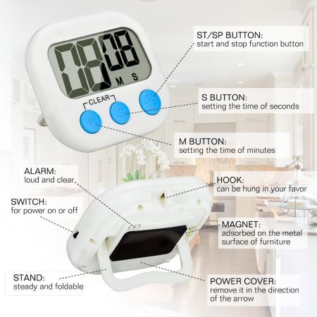 Timer digital pentru bucatarie Katter KR10, alb [2]