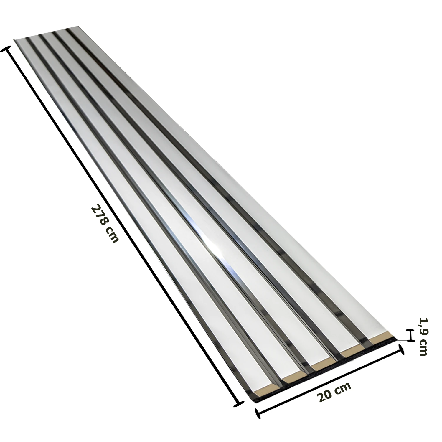 Riflaj Decorativ Alb cu Oglindă Argintie - Design Premium [2]