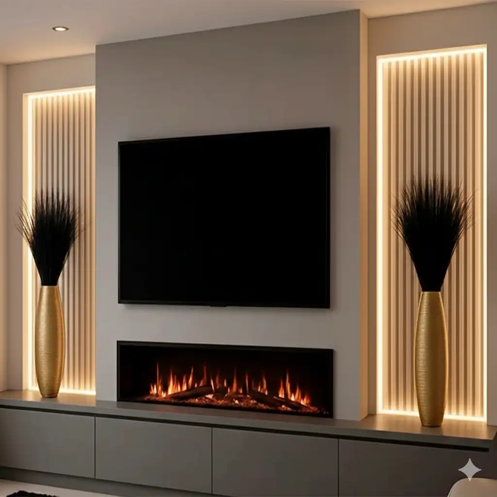 Riflaj MDF Crem cu 3 LED - 60x280cm [2]