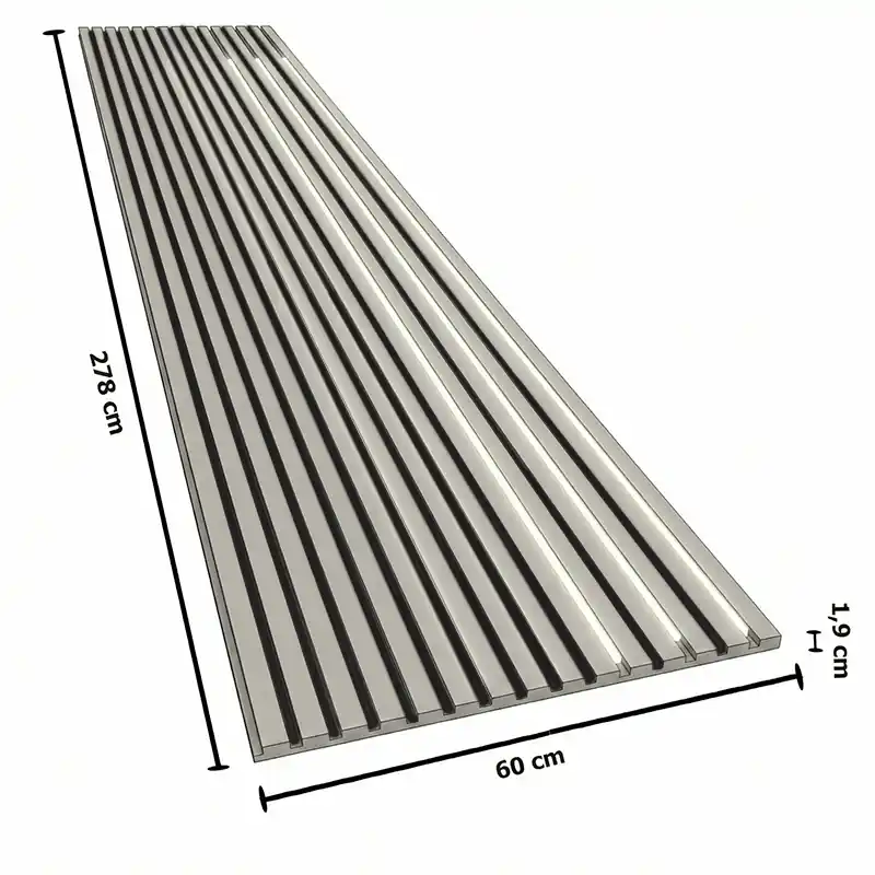 Riflaj MDF Crem cu 3 LED - 60x280cm [4]