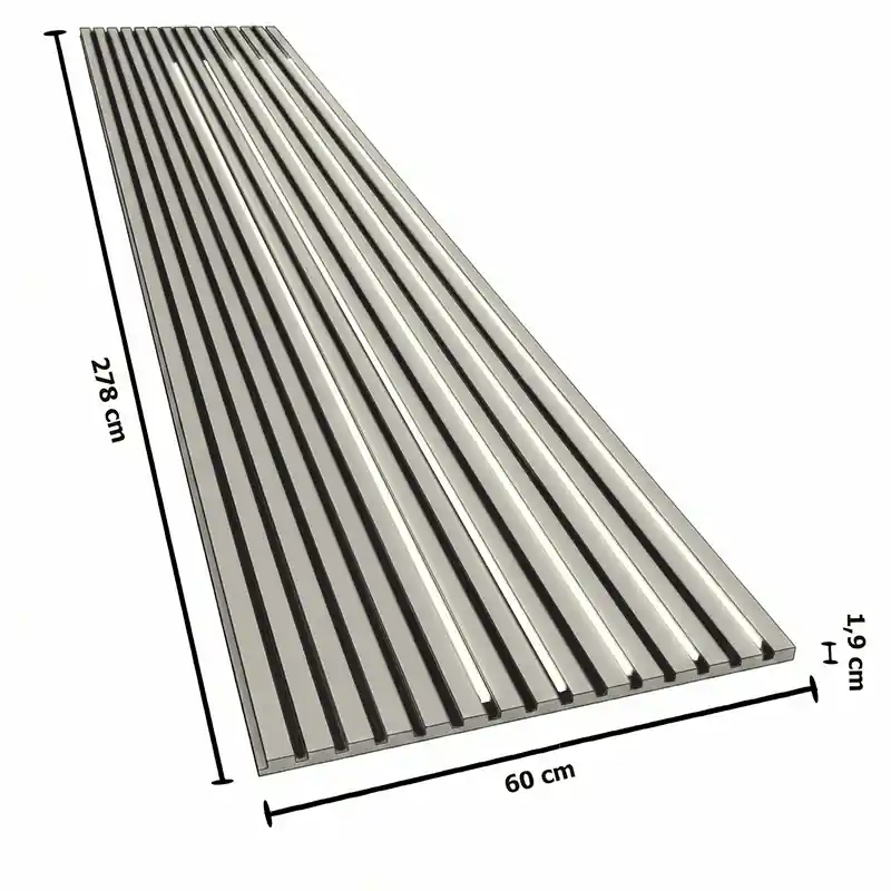 Riflaj MDF Crem cu 5 LED - 60x280cm [4]