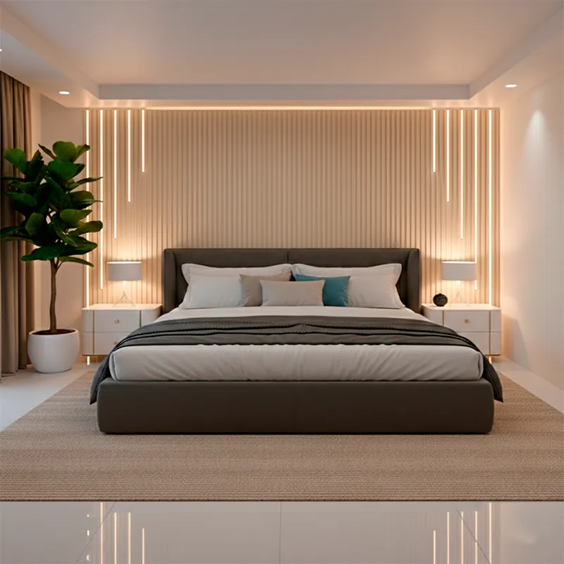 Riflaj MDF Crem cu 5 LED Cascada - 60x280cm [2]