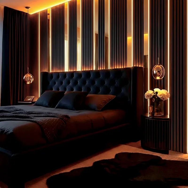 riflaj-mdf-negru-3-led-3-oglinda-aurie-60x280cm [6]