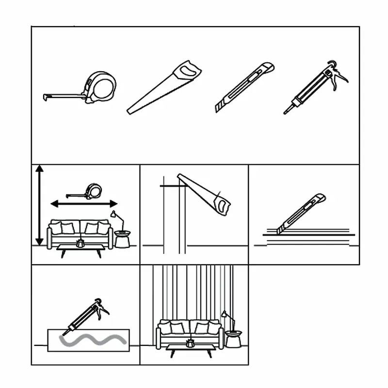 Riflaj Decorativ Crem cu Oglindă Aurie - Panou Premium 280 cm [5]