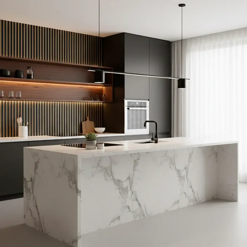 Riflaj Premium Negru cu Oglindă Aurie - 280 cm [6]