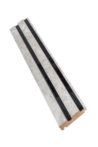 Riflaj mdf cu oglinda - Capat Terminatie Mdf Gri Concrete Oglinda Neagra