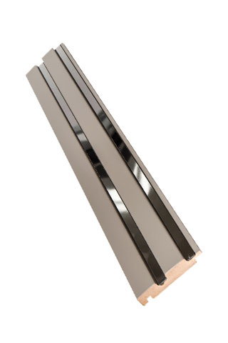 Riflaj mdf cu oglinda - Capat Terminatie  Mdf  Gri Deschis Oglinda Argintie