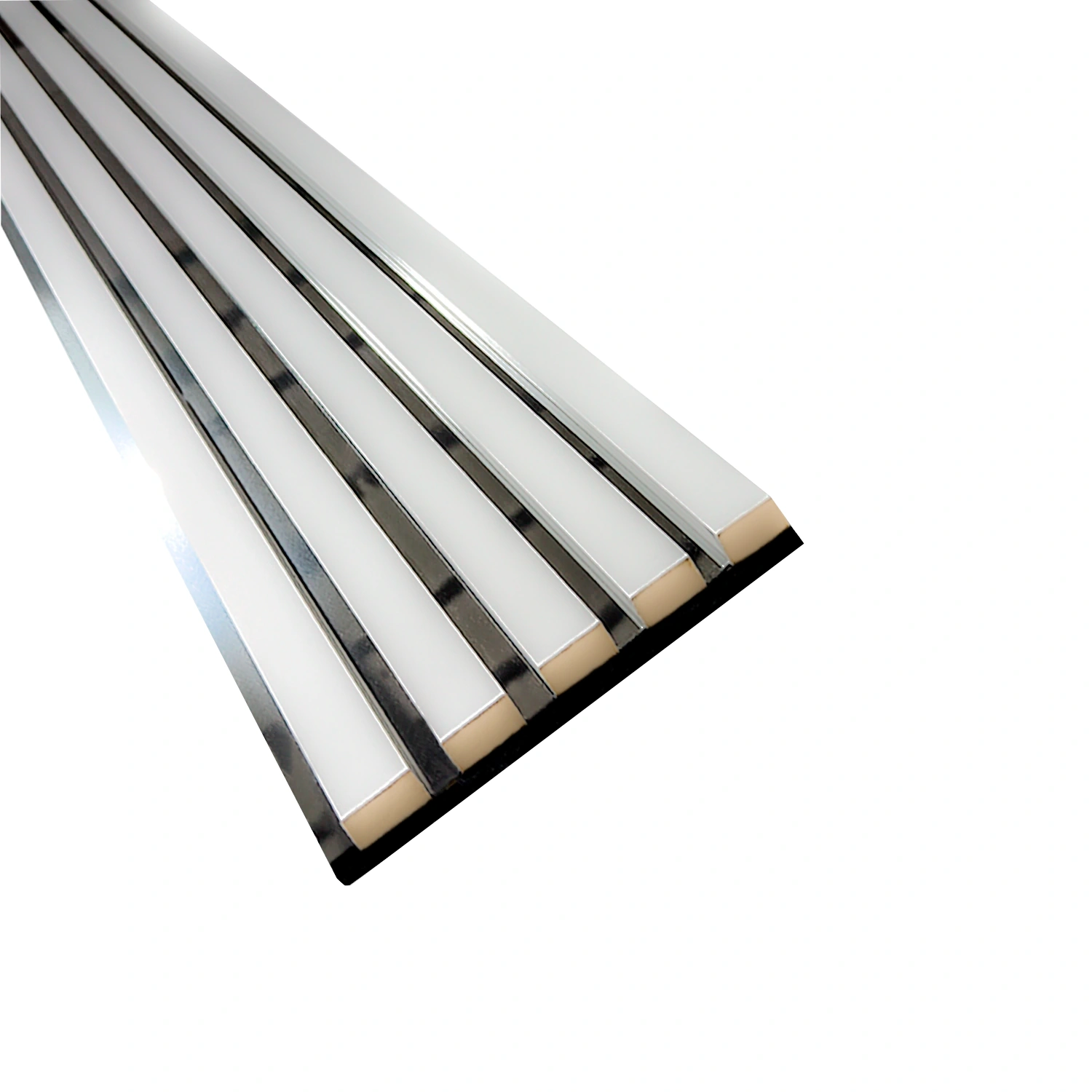 Riflaje acustice - Riflaj Decorativ Alb cu Oglindă Argintie - Design Premium