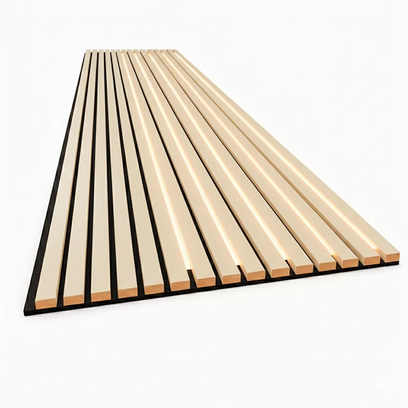 Riflaje Decorative cu LED - Riflaj MDF Crem cu 5 LED - 60x280cm