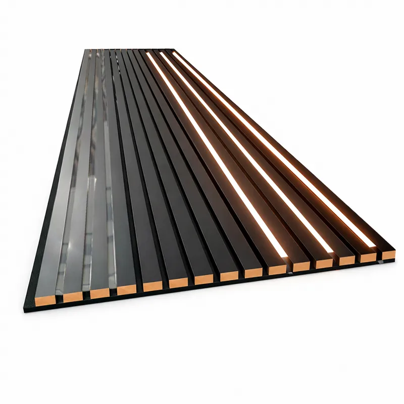Riflaje Decorative cu LED - riflaj-mdf-negru-3-led-3-oglinda-argintie-60x280cm