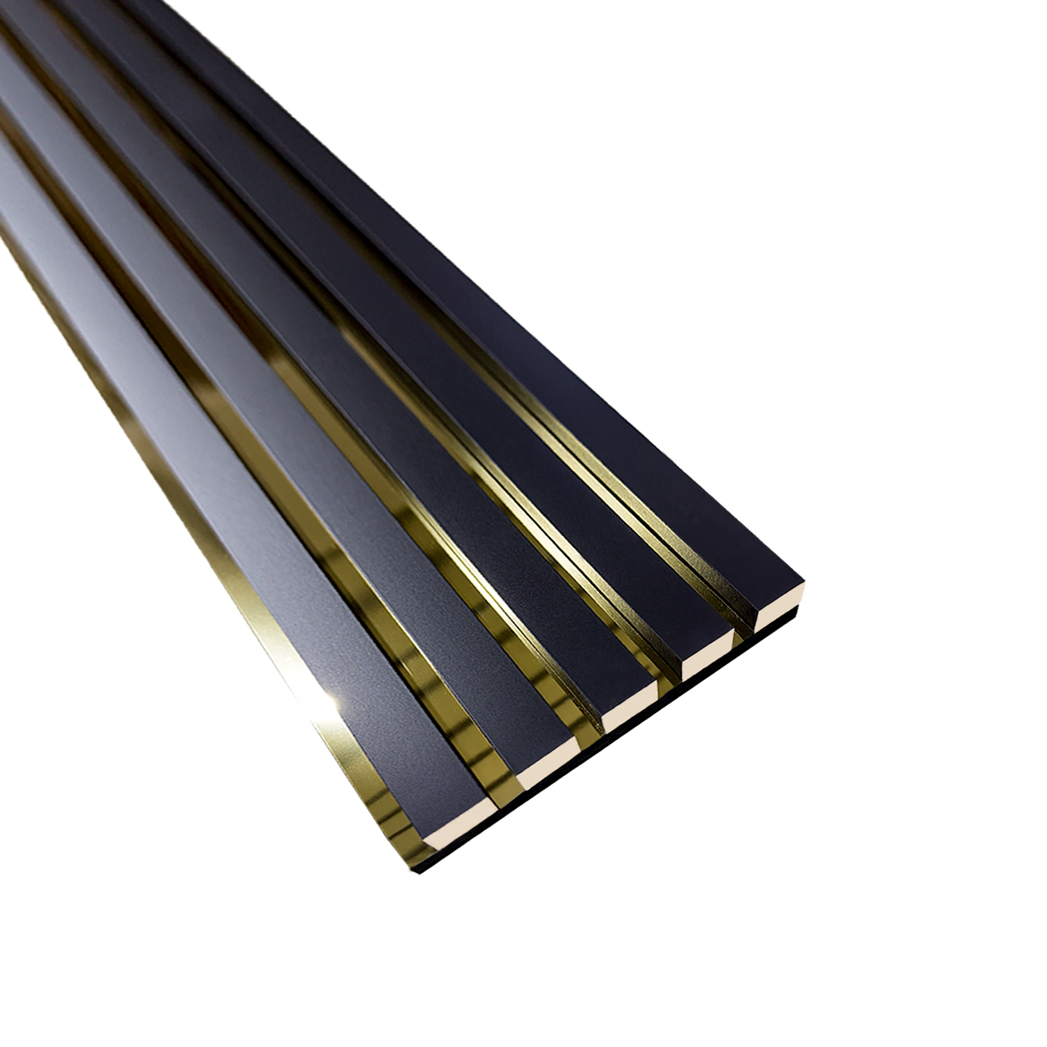 Riflaje acustice - Riflaj Premium Negru cu Oglindă Aurie - 280 cm