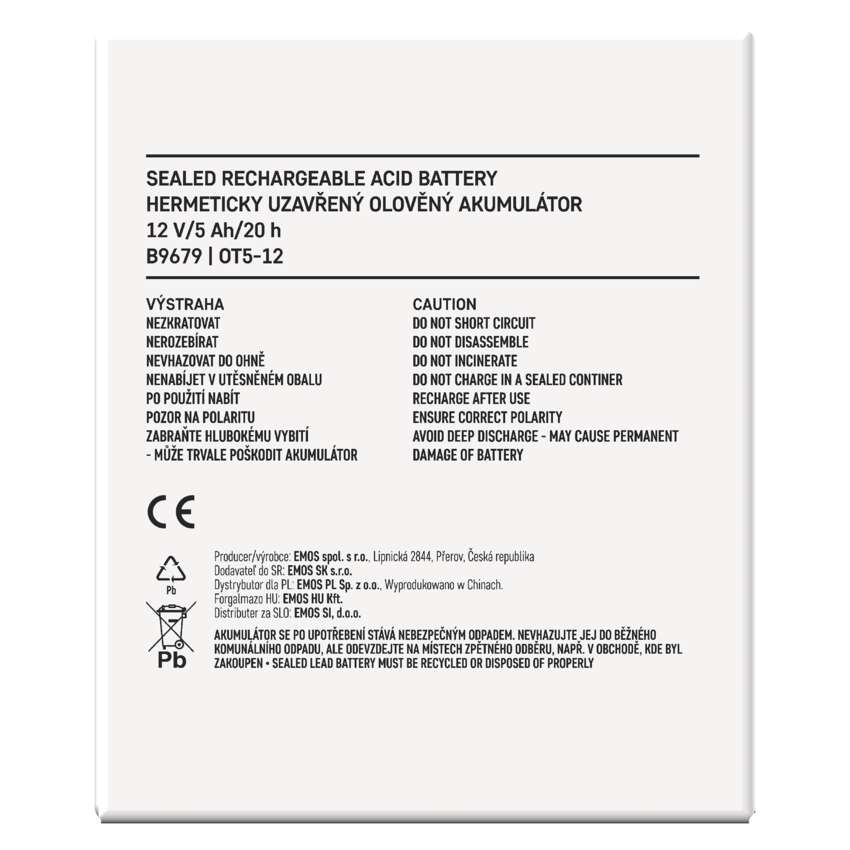 ACUMULATOR ACID SIGILAT SLA 12V 5AH-FASTON 6.3MM [7]