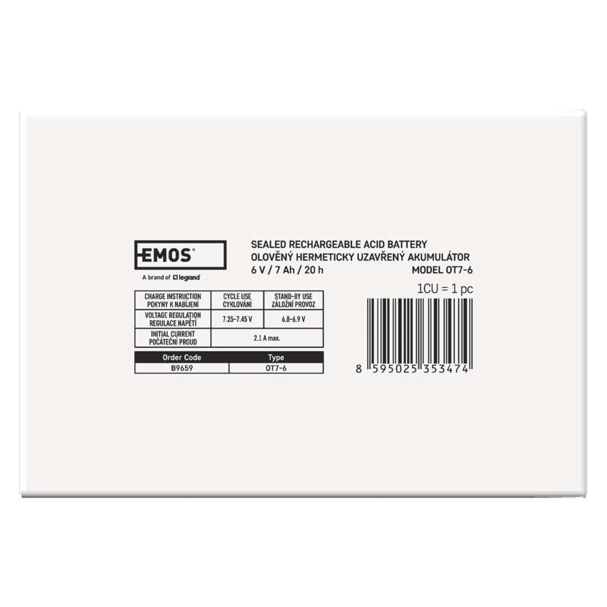 ACUMULATOR ACID SIGILAT SLA 6V 7AH-FASTON 4.7MM [6]
