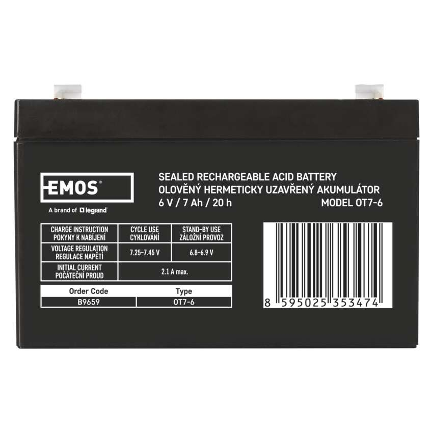 ACUMULATOR ACID SIGILAT SLA 6V 7AH-FASTON 4.7MM [2]