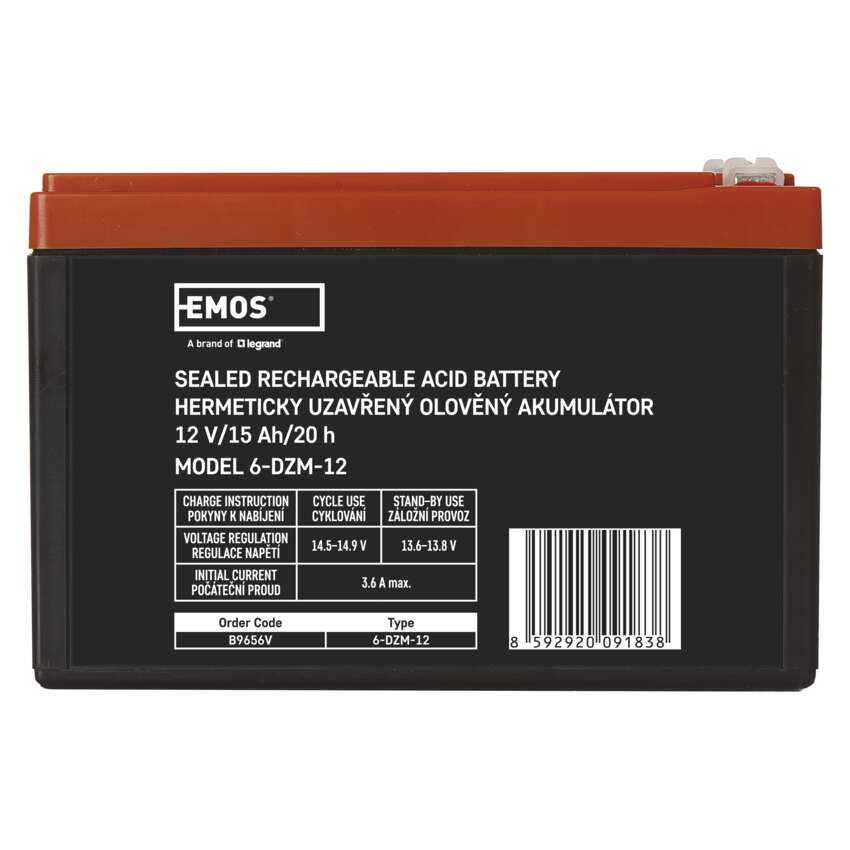 ACUMULATOR SLA DE TRACTIUNE 12V 15AH-FASTON 6.3MM [2]