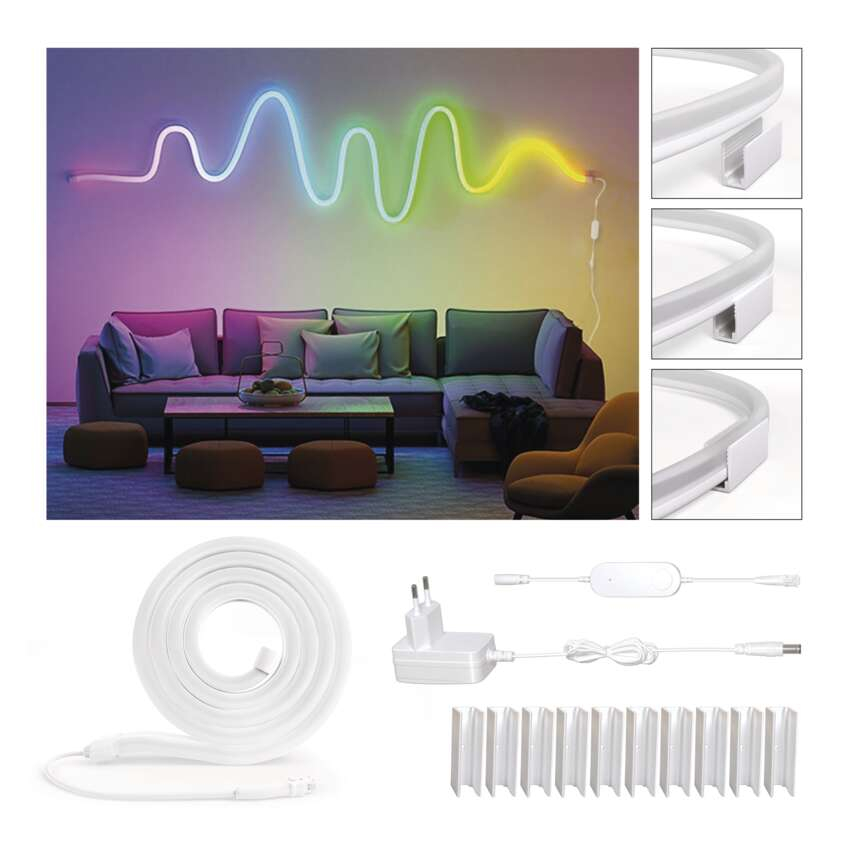 BANDA LED FLEXIBILA GOSMART NEON, 3 M, RGBIC, DIMABILA, WI-FI [7]