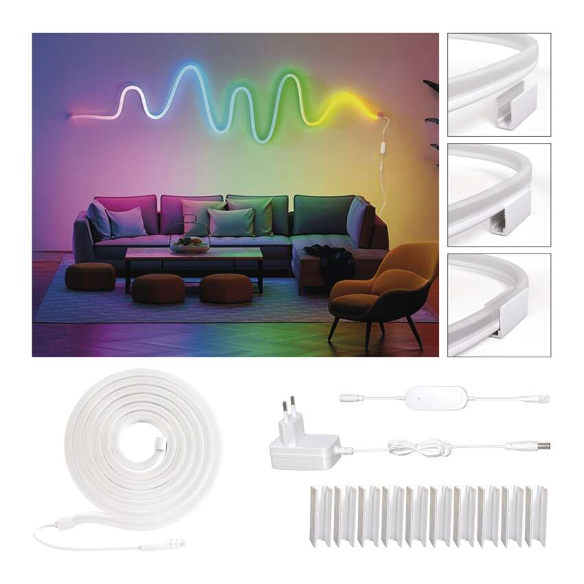 BANDA LED FLEXIBILA GOSMART NEON, 5M, RGBIC, DIMABILA, WI-FI [7]