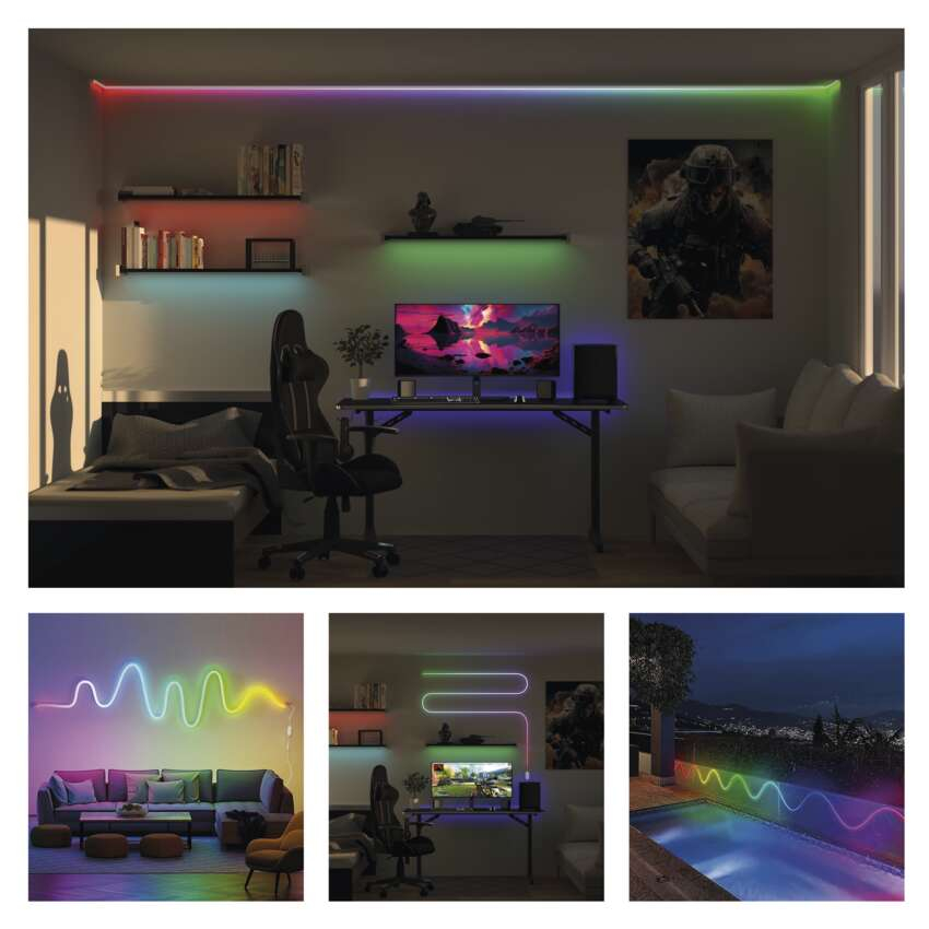 BANDA LED FLEXIBILA GOSMART NEON, 5M, RGBIC, DIMABILA, WI-FI [16]