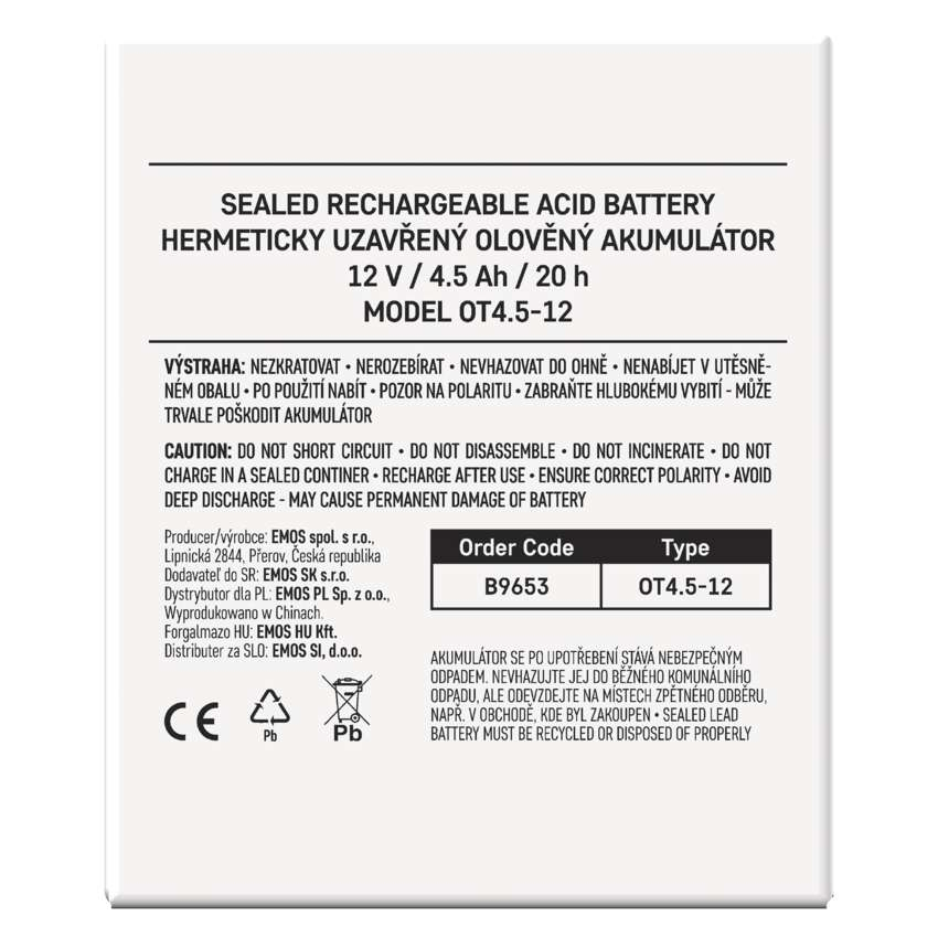 BATERIE REINCARCABILA SLA 12V 4.5AH CU TERMINAL FASTON 4.7MM [9]