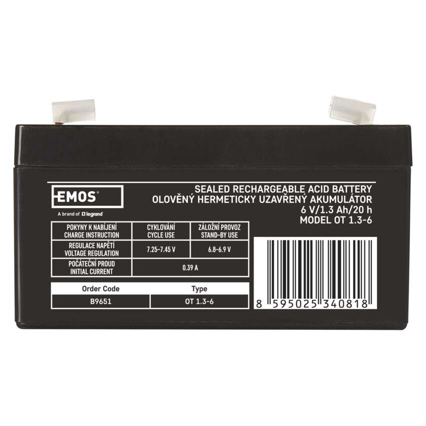 BATERIE REINCARCABILA SLA 6V 1.3AH-FASTON 4.7mm [2]