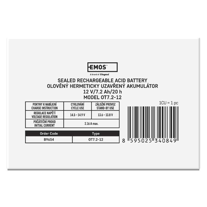 BATERIE SLA 12V 7.2Ah-FASTON 4.7MM [6]