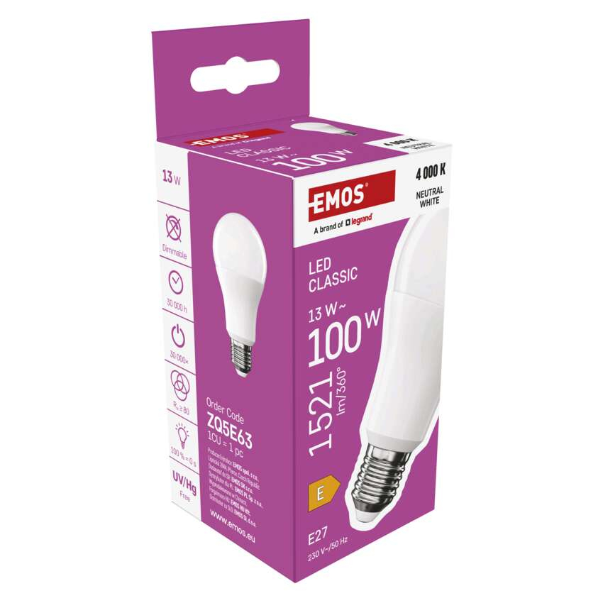 BEC LED CLASIC A60, E 27, 13W, 1521 LM, LUMINA NEUTRA [12]