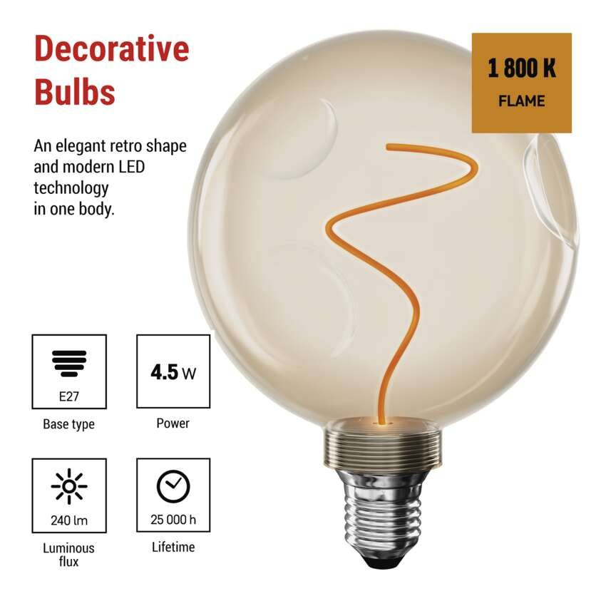 BEC LED DECO CG125A E27, 4.5W, 240LM, FLAME [3]