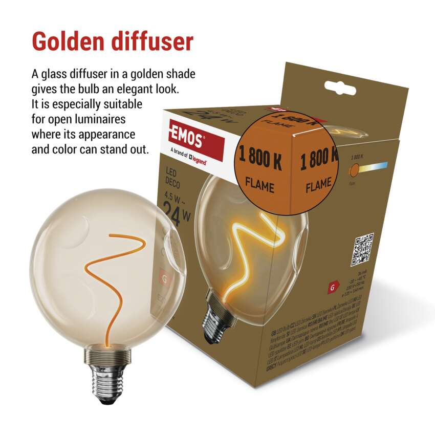 BEC LED DECO CG125A E27, 4.5W, 240LM, FLAME [4]