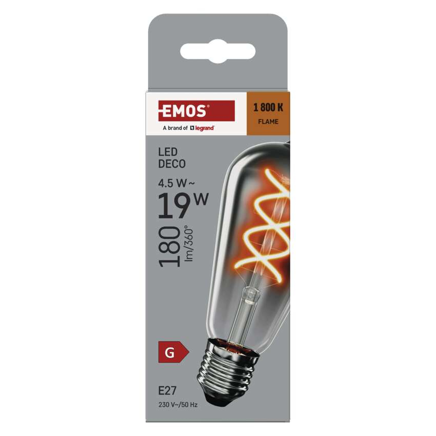 BEC LED DECO SMOKED ST64 E27, 4.5W, 180LM, FLAME [8]