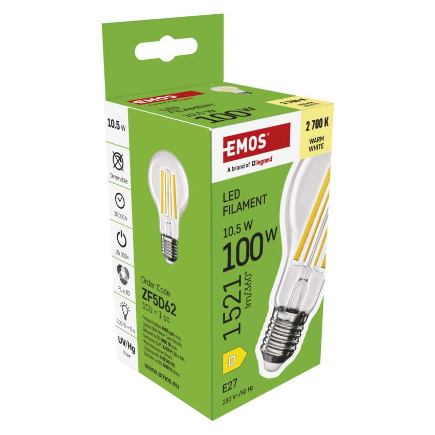 BEC LED FILAMENT A60, E27, 10.5W, 1521 LM, LUMINA CALDA [8]