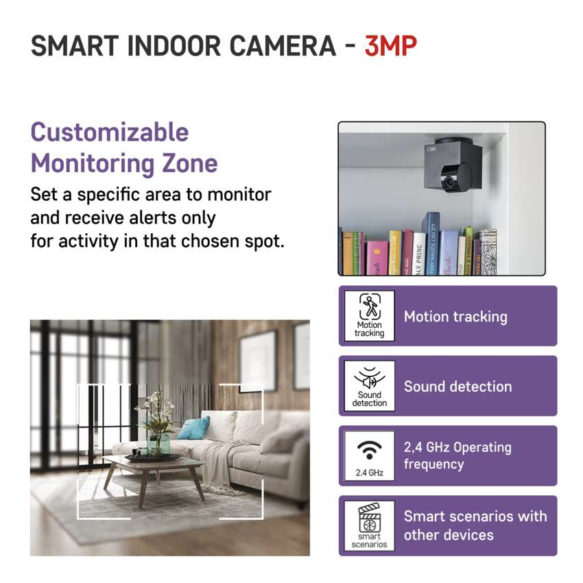 CAMERA SUPRAVEGHERE GOSMART IP-110 CUBE, ROTATIVA, WI-FI, INTERIOR [4]