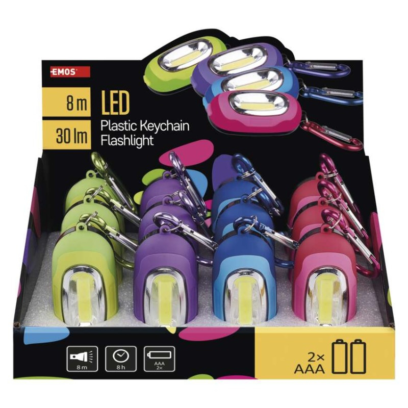 COB LED Flashlight, 30 lm, 2× AAA, 12 pcs, display box [2]