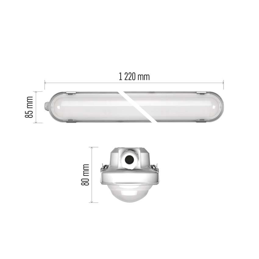 CORP DE ILUMINAT LED ETANS EMOS MISTY, 24-38W, 3300-5600 LM, 4000-6500K, IP66, IK08, CU KIT DE EMERGENTA 3h, 1220 mm [9]