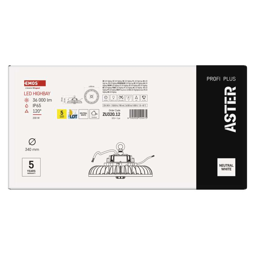 CORP DE ILUMINAT TIP HIGHBAY ASTER, 200W, IP65, 4000K [8]