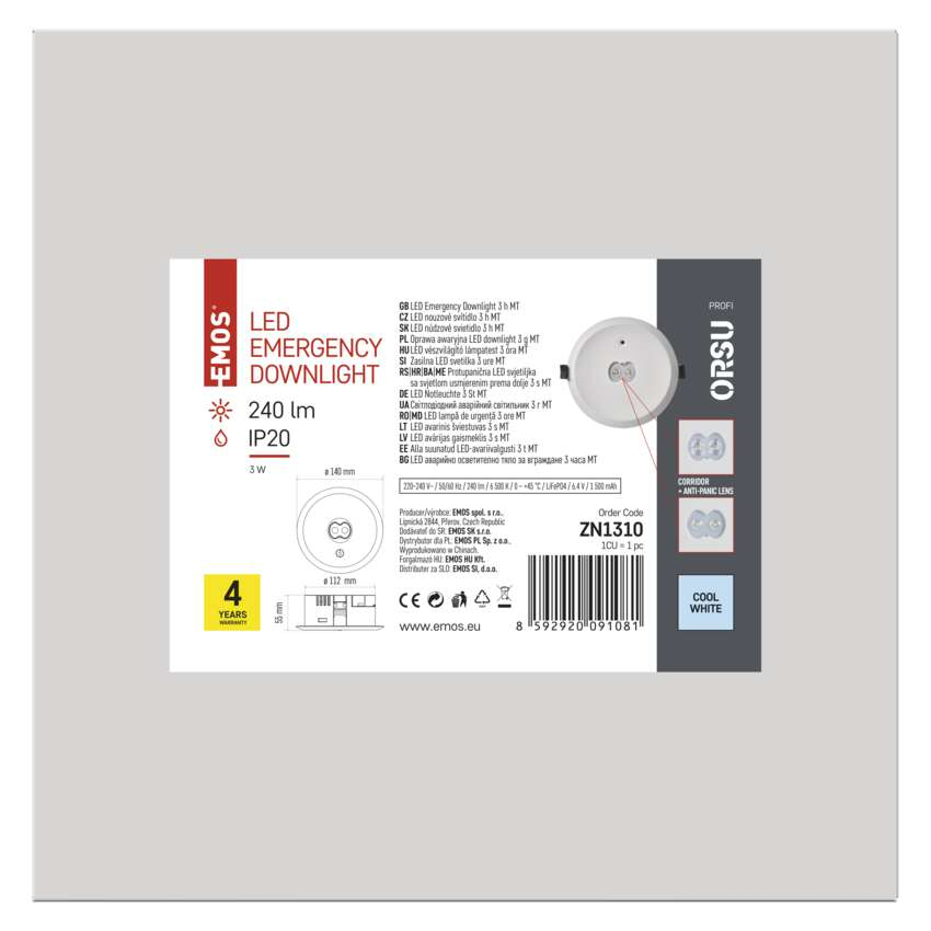 CORP ILUMINAT DE SIGURANTA ORSU 3W 240LM IP20 [7]