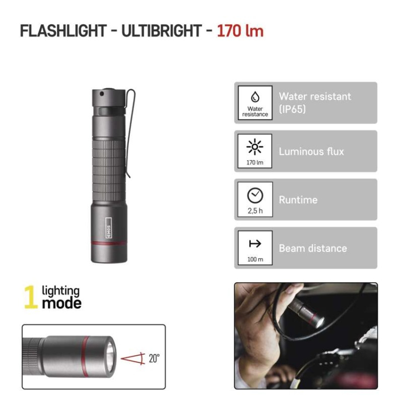 CREE LED Metal Flashligh Ultibright 60, 170lm, 1xAA [2]