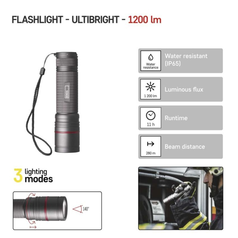 CREE LED Rech. Metal Flashlight Ultibright 90, 1200lm [2]