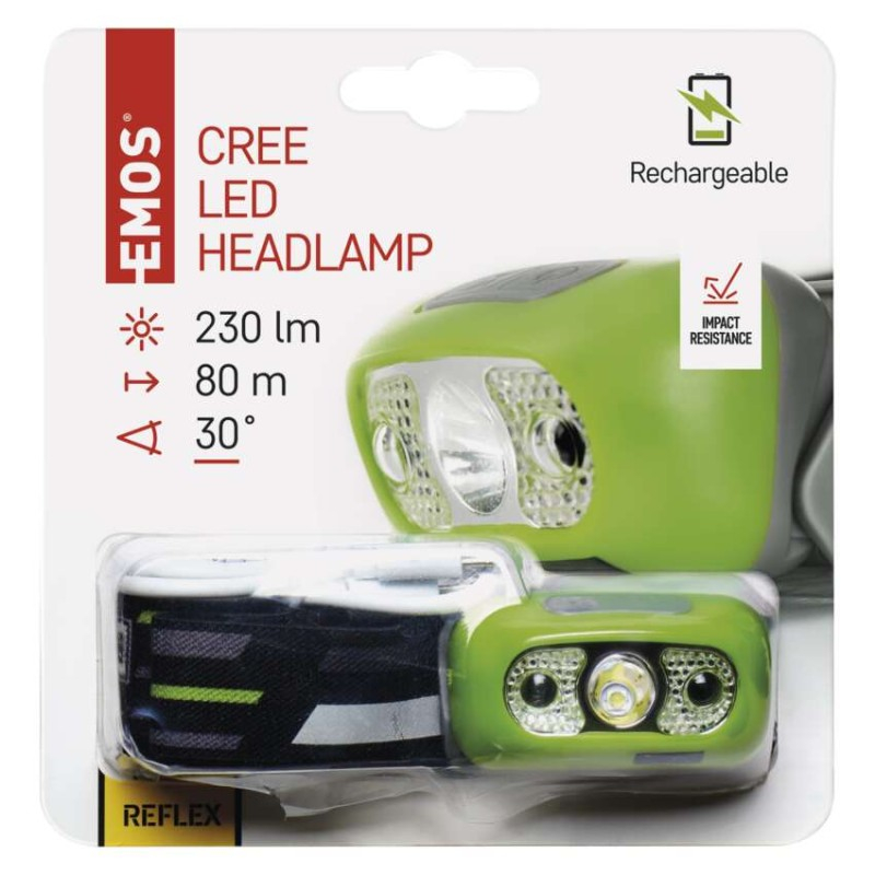 CREE LED Rechargeable Headlamp, 230 lm, 80 m, Li-Pol 1200 mAh [2]