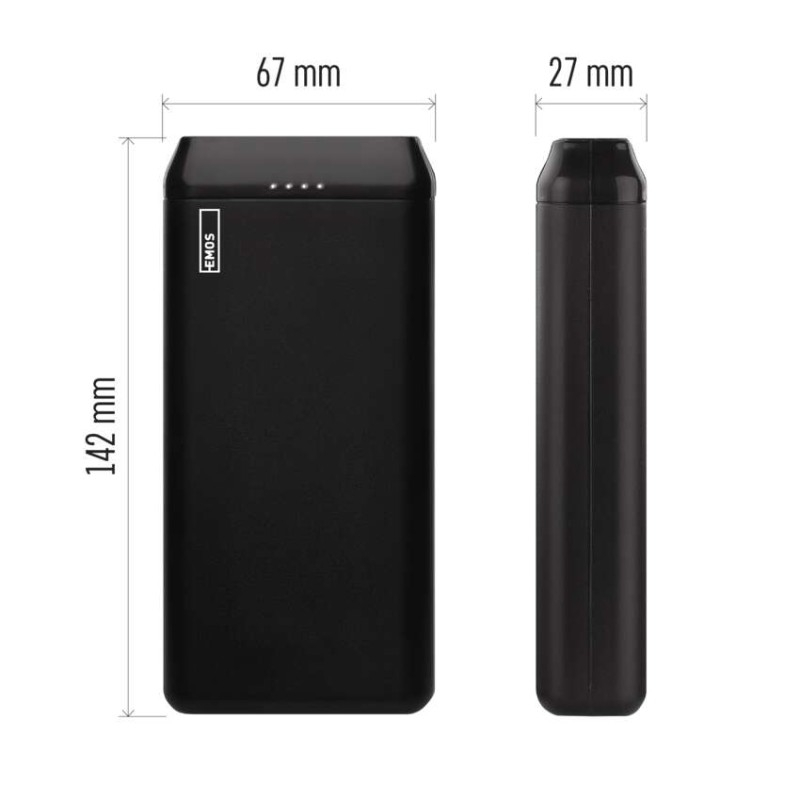 EMOS ALPHA2 20 Portable Power bank, 20 000 mAh, 10 W, black [2]