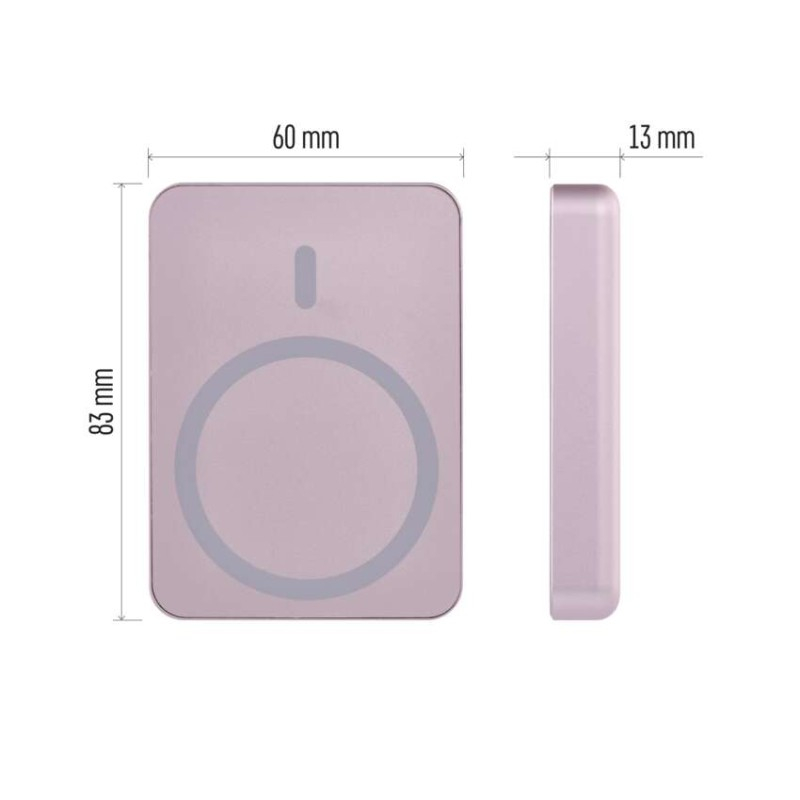 EMOS Portable Power bank WI 522, 5 000 mAh, 20 W+Wireless, salmon [3]