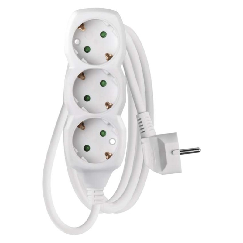 Extension Cord 1.5 m / 3 sockets / white / PVC / 1.5 mm2 [2]