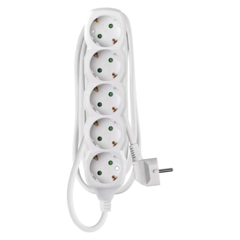 Extension Cord 1.5 m / 5 sockets / white / PVC / 1.5 mm2 [2]