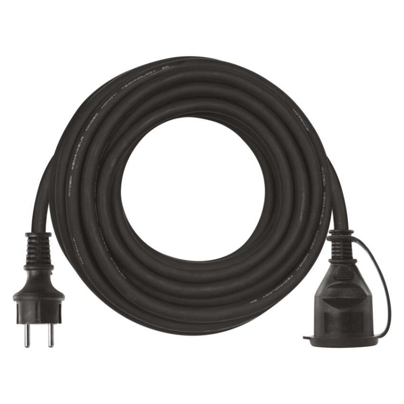 Extension Cord 10 m / 1 socket / black / rubber-neoprene / 250 V / 1.5 mm2 [2]