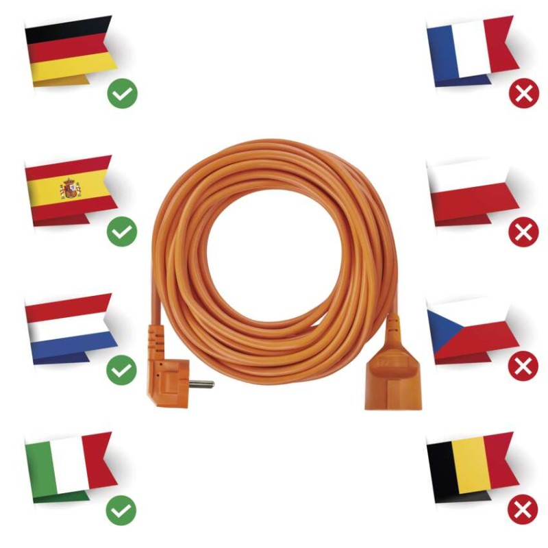 Extension Cord 25 m / 1 sockets / orange / PVC / 1,5 mm2 [3]