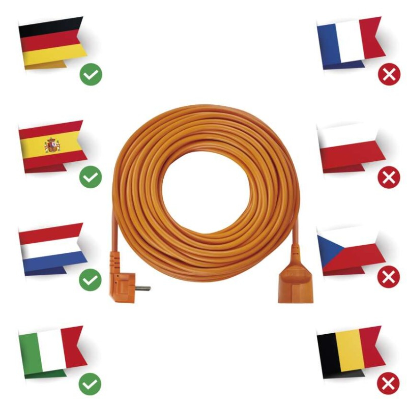 Extension Cord 30 m / 1 sockets / orange / PVC / 1,5 mm2 [3]