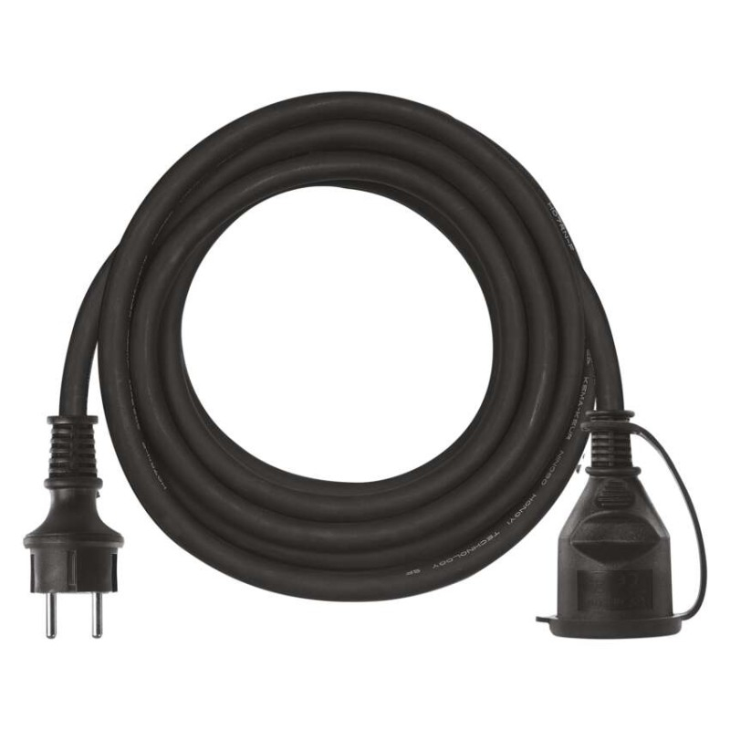 Extension Cord 5 m / 1 socket / black / rubber-neoprene / 250 V / 1.5 mm2 [2]